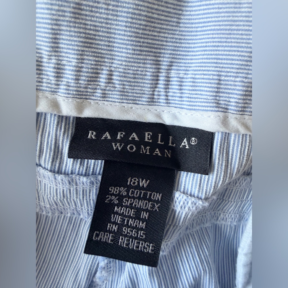 Rafaella Bermuda Shorts Womens 18W Blue Stripe Cotton Stretch - Picture 5 of 11